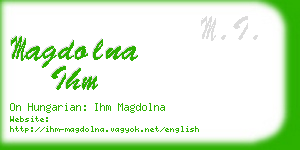 magdolna ihm business card
